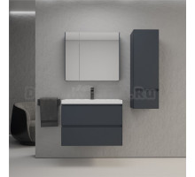 Мебель для ванной комнаты Style Line Манхэттен 80 подвесная, графит, раковина Florentina Астория 80 белая