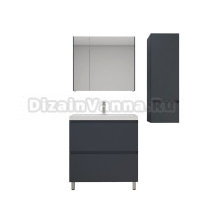 Мебель для ванной комнаты Style Line Манхэттен 80 напольная, графит, раковина Florentina Астория 80 белая