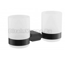 Стакан для ванной BELZ B909 B90908 настенный, черный, стеклянный, двойной