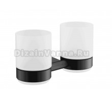 Стакан для ванной BELZ B914 B91408 настенный, черный, стеклянный, двойной