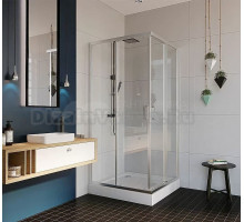 Душевой уголок Alex Baitler AB1490C1 90х90 см, профиль сатин, стекло прозрачное