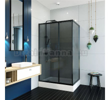 Душевой уголок Alex Baitler AB14120B4 120х90 см, профиль черный, стекло тонированное