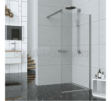 Душевая перегородка Alex Baitler AB29110S1 110 см, профиль сталь, стекло прозрачное