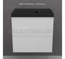 Тумба с раковиной Style Line Манхэттен 60 подвесная, белая, раковина Florentina Астория 60 антрацит