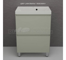 Тумба с раковиной Style Line Манхэттен 60 напольная, олива, раковина Florentina Астория 60 жасмин