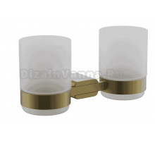 Стакан для ванной BELZ B908 B90808 настенный, золото, стеклянный, двойной