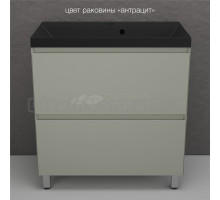 Тумба с раковиной Style Line Манхэттен 80 напольная, олива, раковина Florentina Астория 80 антрацит