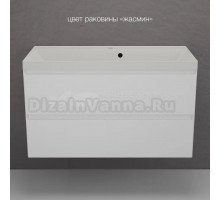 Тумба с раковиной Style Line Манхэттен 100 подвесная, белая, раковина Florentina Астория 100 жасмин