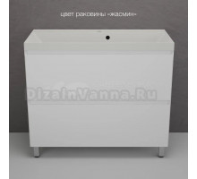 Тумба с раковиной Style Line Манхэттен 100 напольная, белая, раковина Florentina Астория 100 жасмин