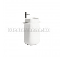 Раковина напольная Salini Oriente Totem 1303101M 70 матовая белая, прямоугольная, моноблок, искусственная камень, со столешницей