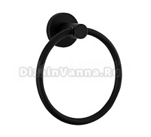Держатель для полотенец Frap F30204 матовый черный, кольцо