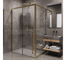 Душевой уголок Timo TDSS-120/17C-8R + TSS-900/17C-8 120x90 см, профиль матовое золото, стекло прозрачное