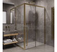 Душевой уголок Timo TDSS-150/17C-8L + TSS-900/17C-8 150x90 см, профиль матовое золото, стекло прозрачное