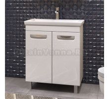 Тумба с раковиной Vigo Plaza 70 2 дверцы, белая, раковина Como 70