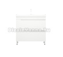 Тумба под раковину без столешницы Corozo Юрма 80 Z2 напольная, глянцевая белая