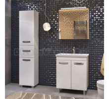 Мебель для ванной комнаты Vigo Plaza 60 напольная, 2 дверцы, белая, раковина Como 60