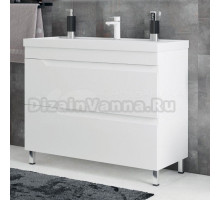 Тумба с раковиной Corozo Юрма 100 Z2 напольная, глянцевая белая