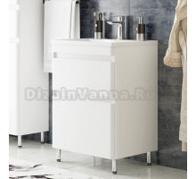Тумба под раковину без столешницы Corozo Алабама 60 Z2 напольная, глянцевая белая