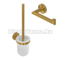 Набор Держатель Cezares Relax PH2-BORO, брашированное золото + Ершик TBS-V-BORO, брашированное золото
