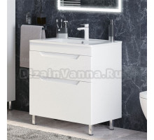 Тумба с раковиной Corozo Юта 65 Z2 напольная, глянцевая белая