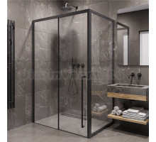 Душевой уголок Timo TDSS-120/03C-8R + TSS-900/03C-8 120x90 см, профиль черный, стекло прозрачное