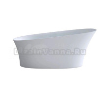 Ванна из искусственного камня Timo Kiara KIARA1700 170x75 см, отдельностоящая, белая, овальная, с донным клапаном