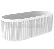 Ванна из искусственного камня Timo Kiara KIARA1680 170x75 см, отдельностоящая, белая, овальная, с донным клапаном