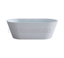 Ванна из искусственного камня Timo Elissa ELISSA1700 170x80 см, отдельностоящая, белая, овальная, с донным клапаном