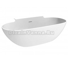 Ванна из искусственного камня Timo Lumi LUMI1770 175x90 см, отдельностоящая, белая, овальная, с донным клапаном
