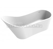 Ванна из искусственного камня Timo Kirsti KIRSTI1785L 180x75 см, левая, отдельностоящая, белая, овальная, с донным клапаном