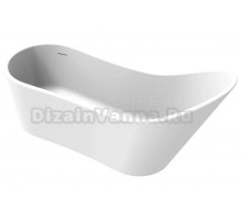 Ванна из искусственного камня Timo Kirsti KIRSTI1785R 180x75 см, правая, отдельностоящая, белая, овальная, с донным клапаном