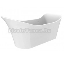 Ванна из искусственного камня Timo Juta JUTA1815 180x85 см, отдельностоящая, белая, с донным клапаном