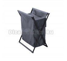 Корзина для белья Allen Brau Priority 6.32002-87 напольная, серая, черная, прямоугольная, металл, текстиль