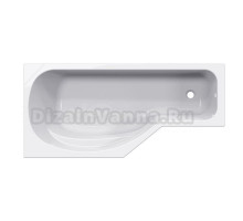 Ванна из искусственного камня Belux Вена 160x75 см, левая, встраиваемая, белая, асимметричная, на ножках