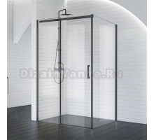 Душевой уголок BelBagno Acqua -AH-1-130/90-C-NERO профиль черный матовый