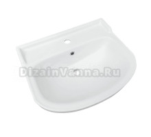 Мебельная раковина Sanita Рондо 56 накладная, глянцевая белая, полукруглая, фарфор