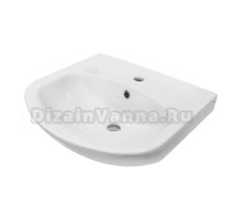 Мебельная раковина Sanita Аттика 52 накладная, глянцевая белая, полукруглая, фарфор