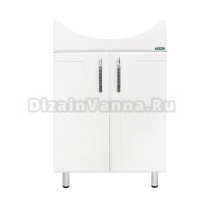Тумба под раковину без столешницы Sanita Идеал 50 напольная, глянцевая белая
