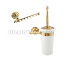 Набор Держатель Migliore Mirella 17312, золото + Ершик 17319, золото
