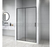 Душевая дверь в нишу Aquanet Pleasure Evo AE65-N150-BT профиль матовый черный, стекло прозрачное