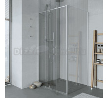 Душевой уголок Alex Baitler AB71C120 + SG71C100 + SG71C100 120x100, профиль сатин, стекло прозрачное