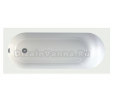 Ванна из искусственного камня Good Door Марбея ВА00037 180x80 см, пристенная, белая, с каркасом