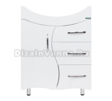 Тумба под раковину без столешницы Sanita Лира 60 напольная, глянцевая белая