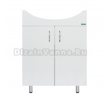 Тумба под раковину без столешницы Sanita Лагуна 65 напольная, глянцевая белая