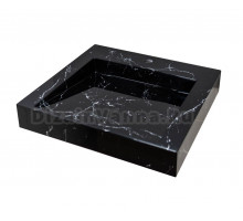 Раковина над стиральной машиной Stella Polar Берта SP-00001403 60 черный мрамор, прямоугольная, с комплектом кронштейнов