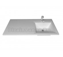 Раковина над стиральной машиной Stella Polar Мадлен SP-00001368 105 R глянцевая белая, прямоугольная, со столешницей справа