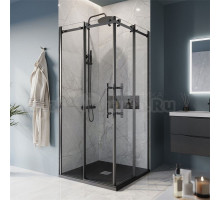 Душевой уголок BelBagno Marino -A-2-100-C-NERO профиль черный матовый