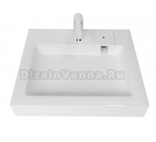 Раковина над стиральной машиной Stella Polar Солярис SP-00001232 60 глянцевая белая, прямоугольная, с комплектом кронштейнов