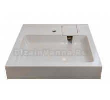 Раковина над стиральной машиной Stella Polar Солярис SP-00001065 60 бежевая, квадратная, с комплектом кронштейнов