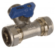 Шаровой кран TeRma 30229 16x1/2" НРx16, для стиральной машины, ручка флажок